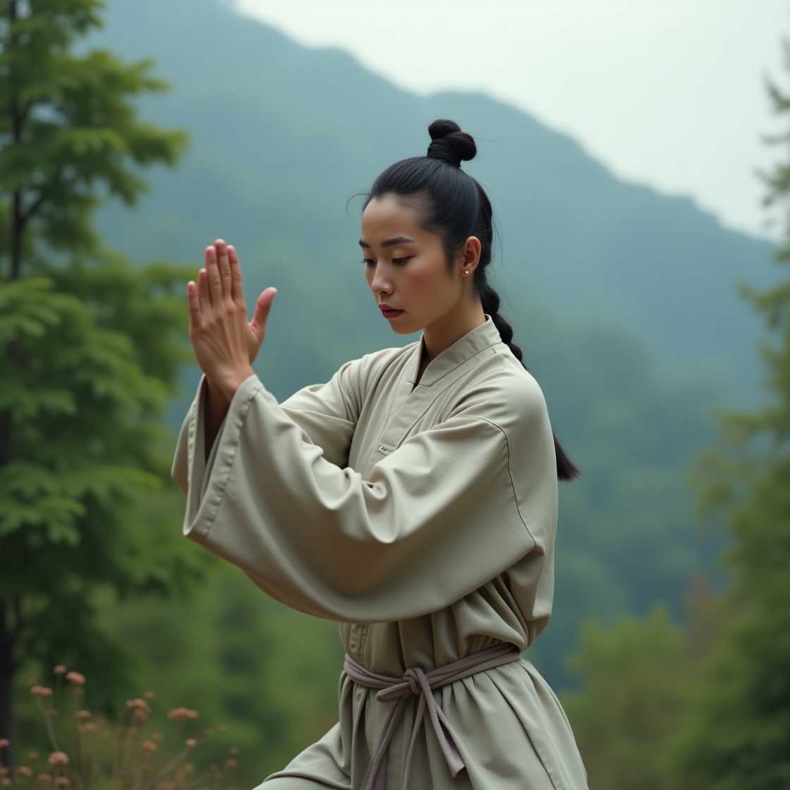 Tai Chi -harjoittelua luonnossa
